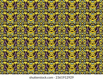 Geometric folk ornament ikat. Tribal ethnic vector textures. Seamless pattern in Aztec style. Folk embroidery. Indian, Scandinavian, Gypsy, Mexican, African carpet. Vector tie dye shibori print.