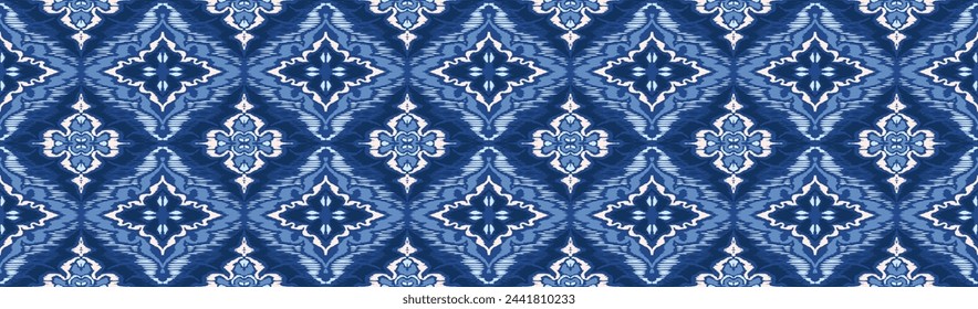 Geometric folk ornament ikat. Tribal ethnic vector textures. Seamless pattern in Aztec style. Folk embroidery. Indian, Scandinavian, Gypsy, Mexican rug. African carpet. Hand drawn, not AI
