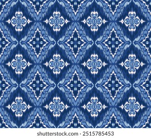 Geometric folk ornament ikat. Tribal ethnic vector textures. Seamless pattern in Aztec style. Folk embroidery. Indian, Scandinavian, Gypsy, Mexican rug. African carpet. Hand drawn, not AI