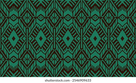 Enfeite popular geométrico ikat. Texturas de vetores étnicos tribais. Padrão contínuo em estilo asteca. Bordado popular. Tapete indiano, escandinavo, cigano, mexicano. Tapete africano. Desenhado à mão, não com IA