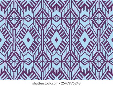 Ornamento popular geométrico ikat. Texturas de Vector étnico tribal. Patrón sin fisuras en estilo azteca. Bordado de Folk. Indio, escandinavo, gitano, alfombra mexicana. Alfombra africana. Dibujado a mano, no AI