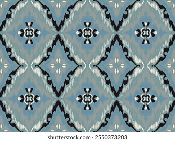 Ornamento popular geométrico ikat. Texturas de Vector étnico tribal. Patrón sin fisuras en estilo azteca. Bordado de Folk. Indio, escandinavo, gitano, alfombra mexicana. Alfombra africana. Dibujado a mano, no AI