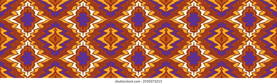 Ornamento popular geométrico ikat. Texturas de Vector étnico tribal. Patrón sin fisuras en estilo azteca. Bordado de Folk. Indio, escandinavo, gitano, alfombra mexicana. Alfombra africana. Vector tie dye shibori print.