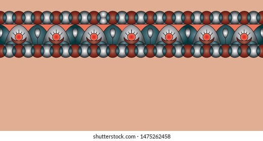Geometric folklore ornament. Ethnic vector texture. Decorative ribbon in modern style. Colorful illustration. EPS10