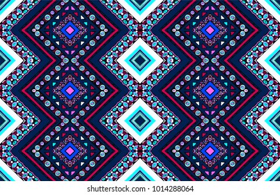 Geometric folklore ornament. Tribal ethnic vector texture. Seamless striped  pattern in Aztec style. Figure tribal  embroidery. Indian, Scandinavian, Slavic, Mexican, folk pattern. 