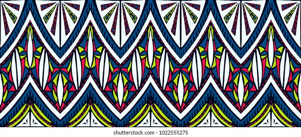 Geometric folklore ornament. Tribal ethnic vector texture. Seamless striped  pattern in Aztec style. Figure tribal  embroidery. Indian, Scandinavian, Slavic, Mexican, folk pattern. 