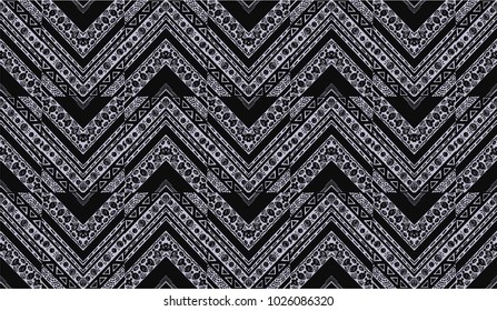 Geometric folklore ornament. Tribal ethnic vector texture. Seamless striped  pattern in Aztec style. Figure tribal  embroidery. Indian, Scandinavian, Slavic, Mexican, folk pattern. 