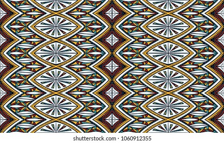 Geometric folklore ornament. Tribal ethnic vector texture. Seamless striped  pattern in Aztec style. Figure tribal  embroidery. Indian, Scandinavian, Slavic, Mexican, folk pattern. 