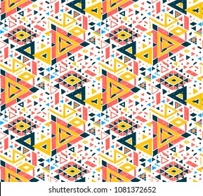 Geometric folklore ornament. Tribal ethnic vector texture. Seamless striped  pattern in Aztec style. Japanese fabric.