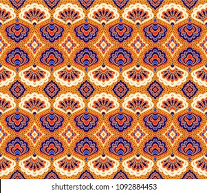 Geometric folklore ornament. Tribal ethnic vector texture. Seamless striped pattern with sea shells. Figure tribal embroidery. Indian, Scandinavian, Gypsy, Mexican, folk pattern. 