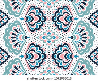 Geometric folklore ornament. Tribal ethnic vector texture. Seamless striped pattern with sea shells. Figure tribal embroidery. Indian, Scandinavian, Gypsy, Mexican, folk pattern. 