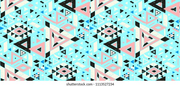 Geometric folklore ornament. Tribal ethnic vector texture. Seamless striped  pattern in Aztec style. Japanese fabric.