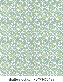 geometric folklore ornament. Tribal ethnic vector texture. Seamless striped pattern in Aztec style. Ethnic bright summer tile pattern on pastel green background.