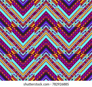 Geometric folklore ornament. Tribal ethnic vector texture. Seamless striped  pattern in Aztec style. Figure tribal  embroidery. Indian, Scandinavian, Slavic, Mexican, folk pattern. 