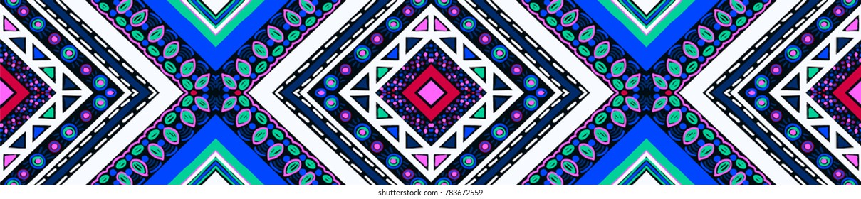 Geometric folklore ornament. Tribal ethnic vector texture. Seamless striped  pattern in Aztec style. Figure tribal  embroidery. Indian, Scandinavian, Slavic, Mexican, folk pattern. 