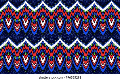 Geometric folklore ornament. Tribal ethnic vector texture. Seamless striped  pattern in Aztec style. Figure tribal  embroidery. Indian, Scandinavian, Slavic, Mexican, folk pattern. 