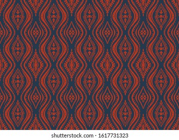 Geometric folklore ornament with waves. Oriental vector damask pattern. Ancient art of Arabesque. Tribal ethnic texture. Spanish motif on the carpet. Aztec style. Indian rug. Gypsy, Mexican embroidery