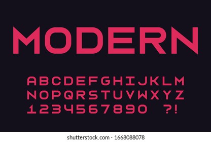 Geometric font Bold letters and numbers Modern sport design Vector alphabet