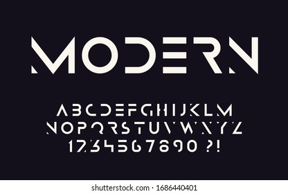 Geometric font Bold letters and numbers Modern sport design Super hero abc Vector stencil alphabet