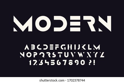 Geometric Font Bold Letters Numbers Modern Stock Vector (Royalty Free ...