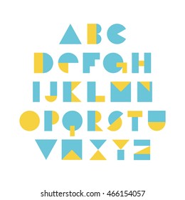 Geometric font design. Vector illustration.