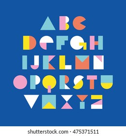 Geometric font design. Vector illustration.