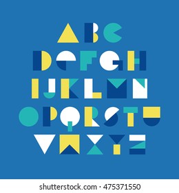 Geometric font design. Vector illustration.