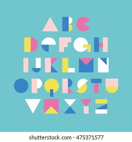 Geometric font design. Vector illustration.