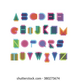 geometric font with effect of transparency