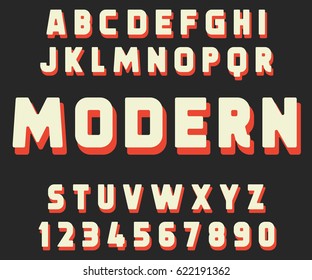 Fuente geométrica Diseño moderno letras en negrita y números en vector abc