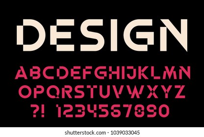 Geometric font Modern sport design Futuristic letters and numbers Vector abc