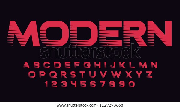 Geometric Font Shadow Modern Sport Design Stock Vector (Royalty Free ...