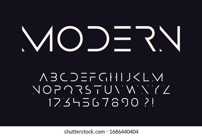 Geometric font Thin letters and numbers Modern sport design Super hero abc Vector stencil alphabet