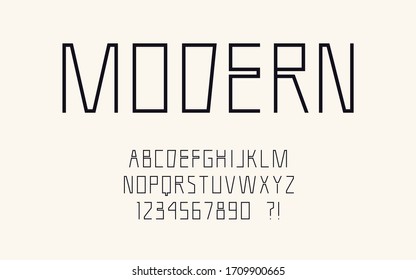 Geometric font Thin letters and numbers Modern sport design Super hero abc Vector stencil alphabet