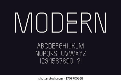 Geometric Font Thin Letters Numbers Modern Stock Vector (Royalty Free ...