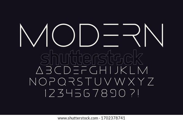 Geometric Font Thin Letters Numbers Modern Stock Vector (Royalty Free ...