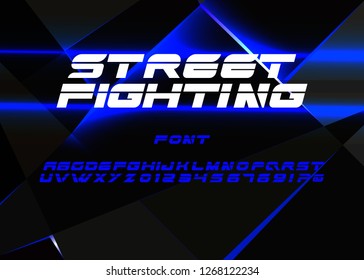 Geometric Font. Vector of Athletic Alphabet Letters and numbers,  Sport, Futuristic Future, Bold Letters set for Force, school, army, power, academy, College, University, fitness, sportswear.
