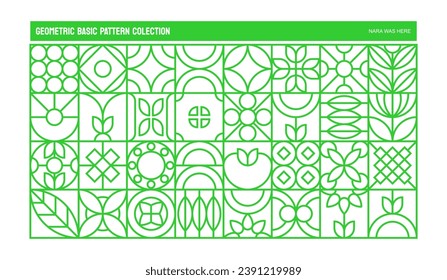 Geometric food line pattern. Natural flower plant simple shape, abstract eco agriculture concept. Symbol of peace mind