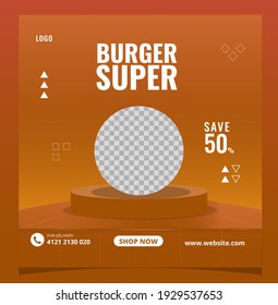 Geometric food menu social media post template. social media story. editable layout for promotion.