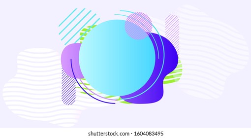 geometric form abstract banner badge modern gradient graphic element horizontal vector illustration