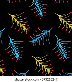 Geometric form of abstract tree on black background. Vector Illustration