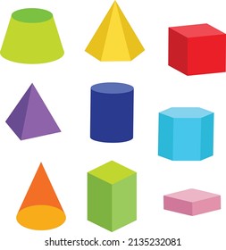Geometric forms clipart cute vector