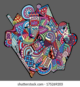 Geometric forms colorful abstract decorative vector background