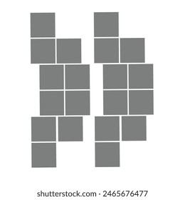 Geometric forms mood board template. Photo collage layout. Mosaic pictures frame. Moodboard grid. Album brandboard. Gallery banner. Portfolio images