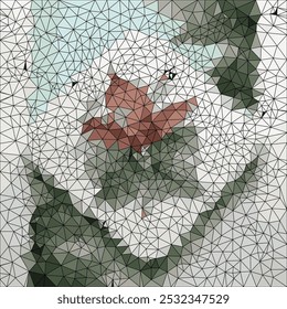 Geometric forms with a natural color palette  picturing tender flowers