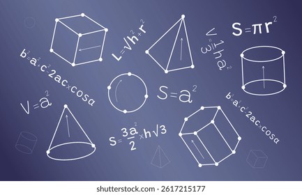 Geometric formulas and shapes background