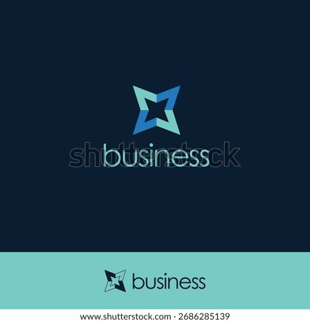 Geometric Four-Pointed Star Logo with two backgrounds.