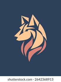 Geometric Fox Head Logo, Modern Wild Animal Emblem, Abstract Nature Inspired Design for Branding and Identity Vector Illustration