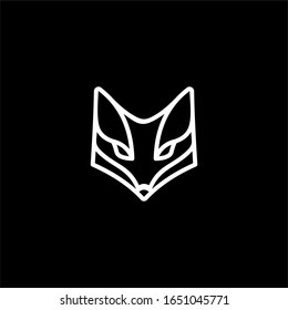 Geometric fox head on black background