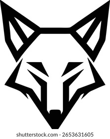 Geometric fox head silhouette logo design for branding and business identity